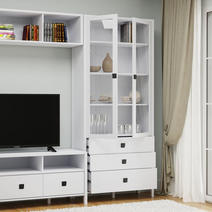 Βιτρίνα Marocco Δίφυλλη Λευκό 90x37x210.5