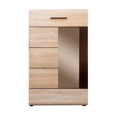 Βιτρίνα Μονόφυλλη Solo 65x35x109 Sonoma Wenge και MDF Καμπυλωτό Τελείωμα στην Πόρτα