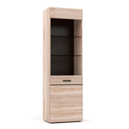 Βιτρίνα Μονόφυλλη Solo Sonoma με Λεπτομέρειες Wenge 60x41x197