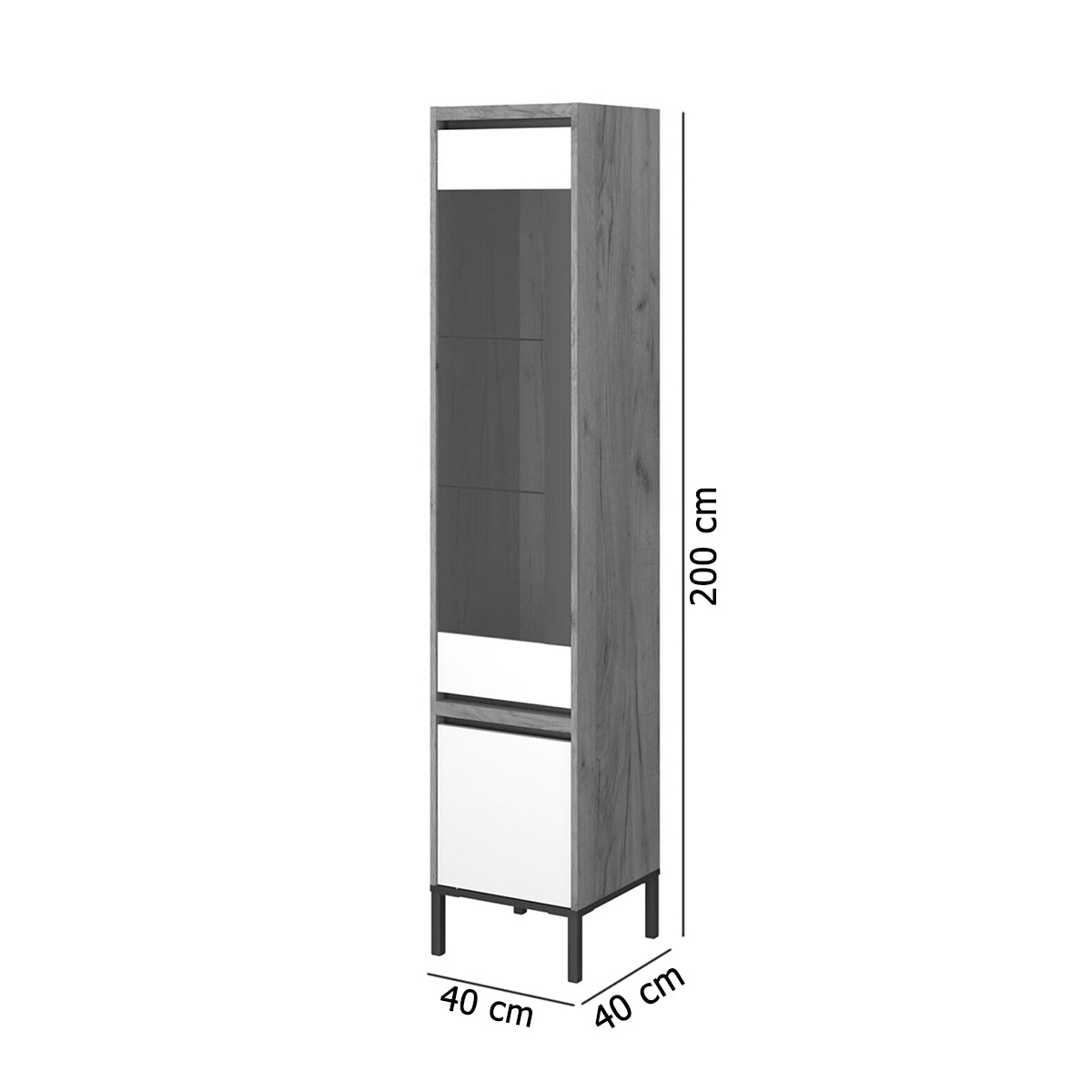 Βιτρίνα Palmor Χρυσό Δρυς-Λευκό 40x40x200