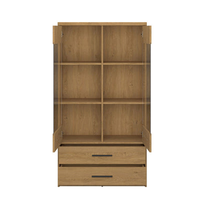 Βιτρίνα Pavi Βελανιδιά με 2 Συρτάρια 84.3x33.8x156.4