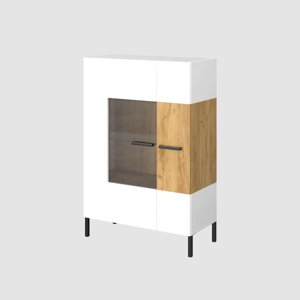 Βιτρίνα Santes Χρυσό Δρυς-Λευκό 90x42x134.50