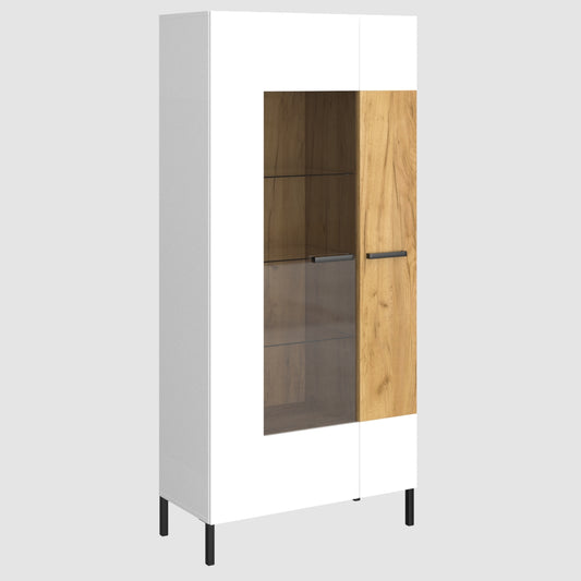 Βιτρίνα Santes Χρυσό Δρυς-Λευκό 90x42x197.5
