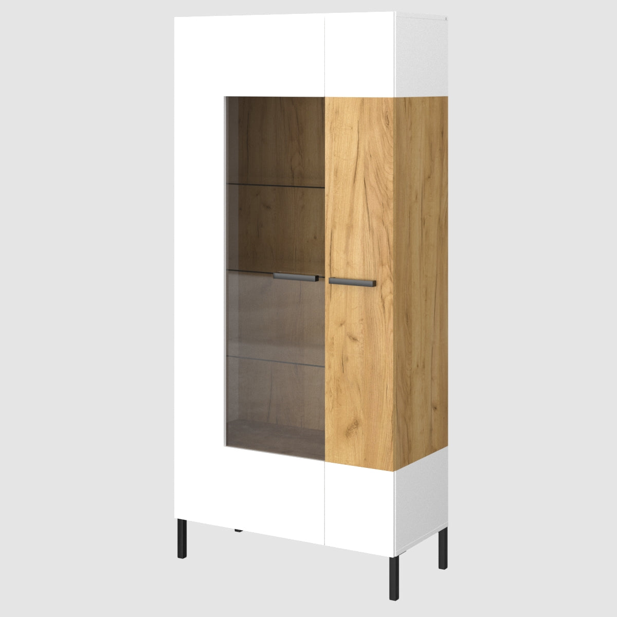 Βιτρίνα Santes Χρυσό Δρυς-Λευκό 90x42x197.5
