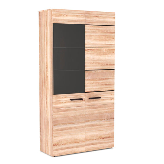 Βιτρίνα Solo Δίφυλλη 90x41x197 με Τζάμι Sonoma με Wenge