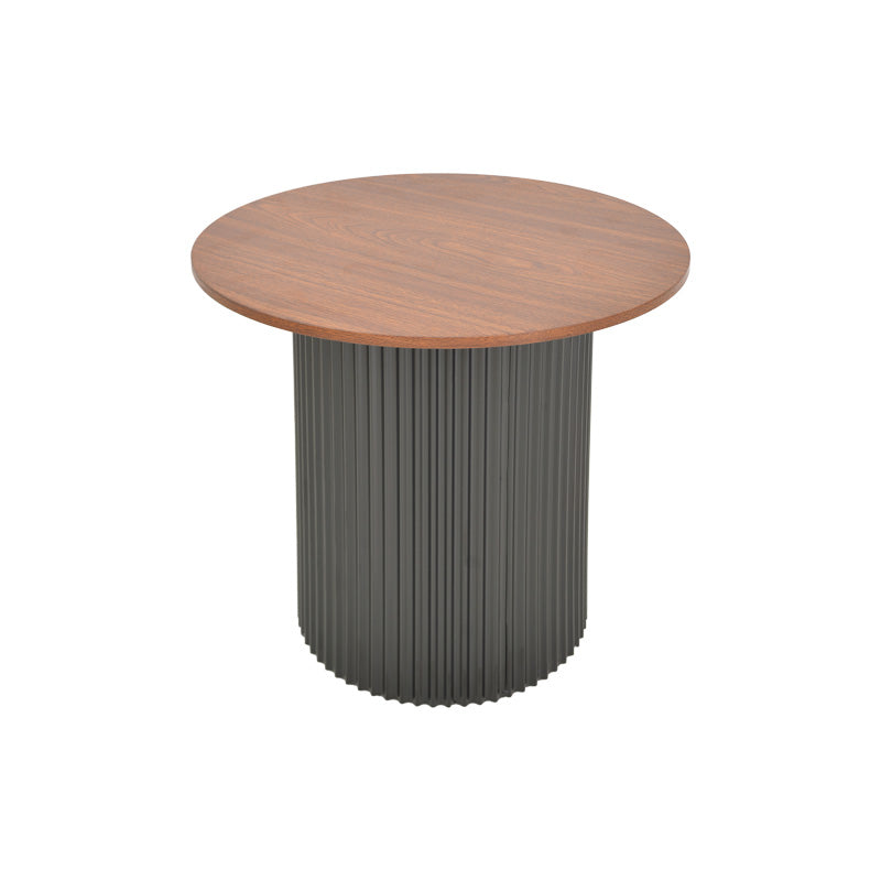 Βοηθητικό Τραπέζι Dovel MDF σε Καρυδί-Μαύρη Απόχρωση Φ50x45