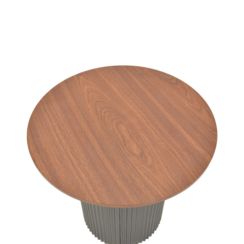 Βοηθητικό Τραπέζι Dovel MDF σε Καρυδί-Μαύρη Απόχρωση Φ50x45