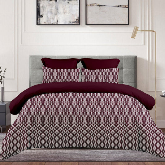 Σεντόνι με Λάστιχο 160x200+30εκ Boho Red Wine