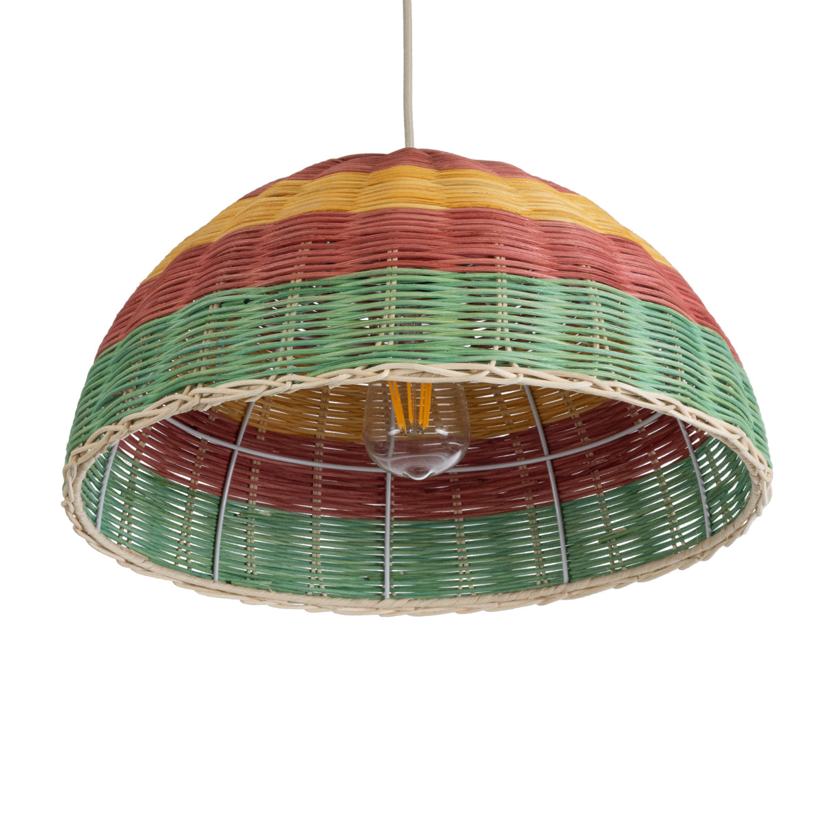CABALLEROS 02060 Boho Κρεμαστό Φωτιστικό Οροφής με Ντουί 1 x E27 AC 220-240V IP20 - Πολύχρωμο - Μ40 x Π40 x Υ20