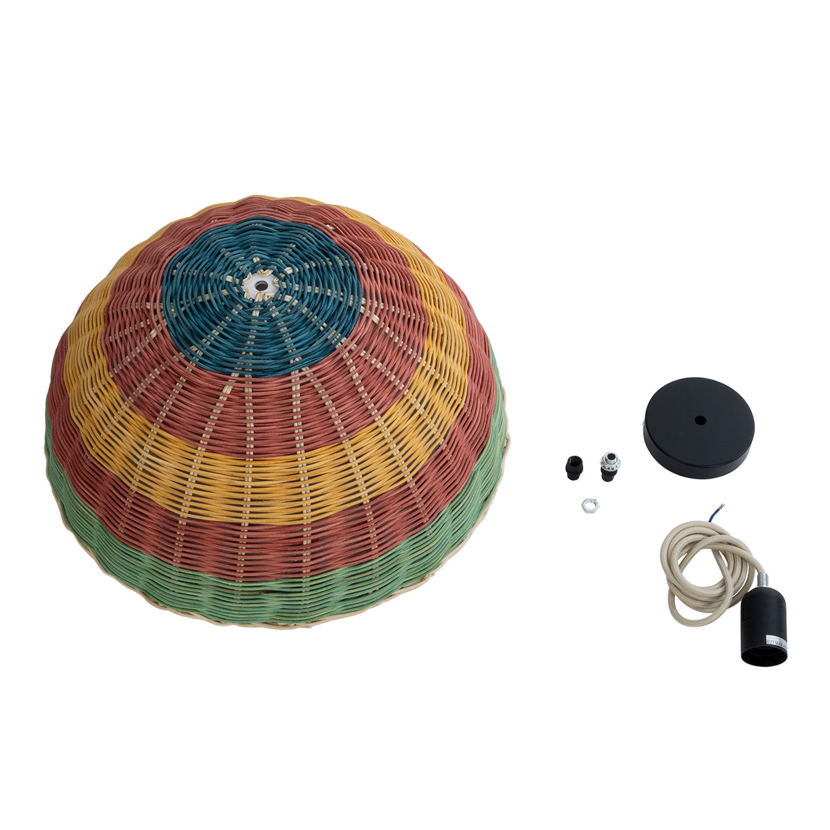 CABALLEROS 02060 Boho Κρεμαστό Φωτιστικό Οροφής με Ντουί 1 x E27 AC 220-240V IP20 - Πολύχρωμο - Μ40 x Π40 x Υ20