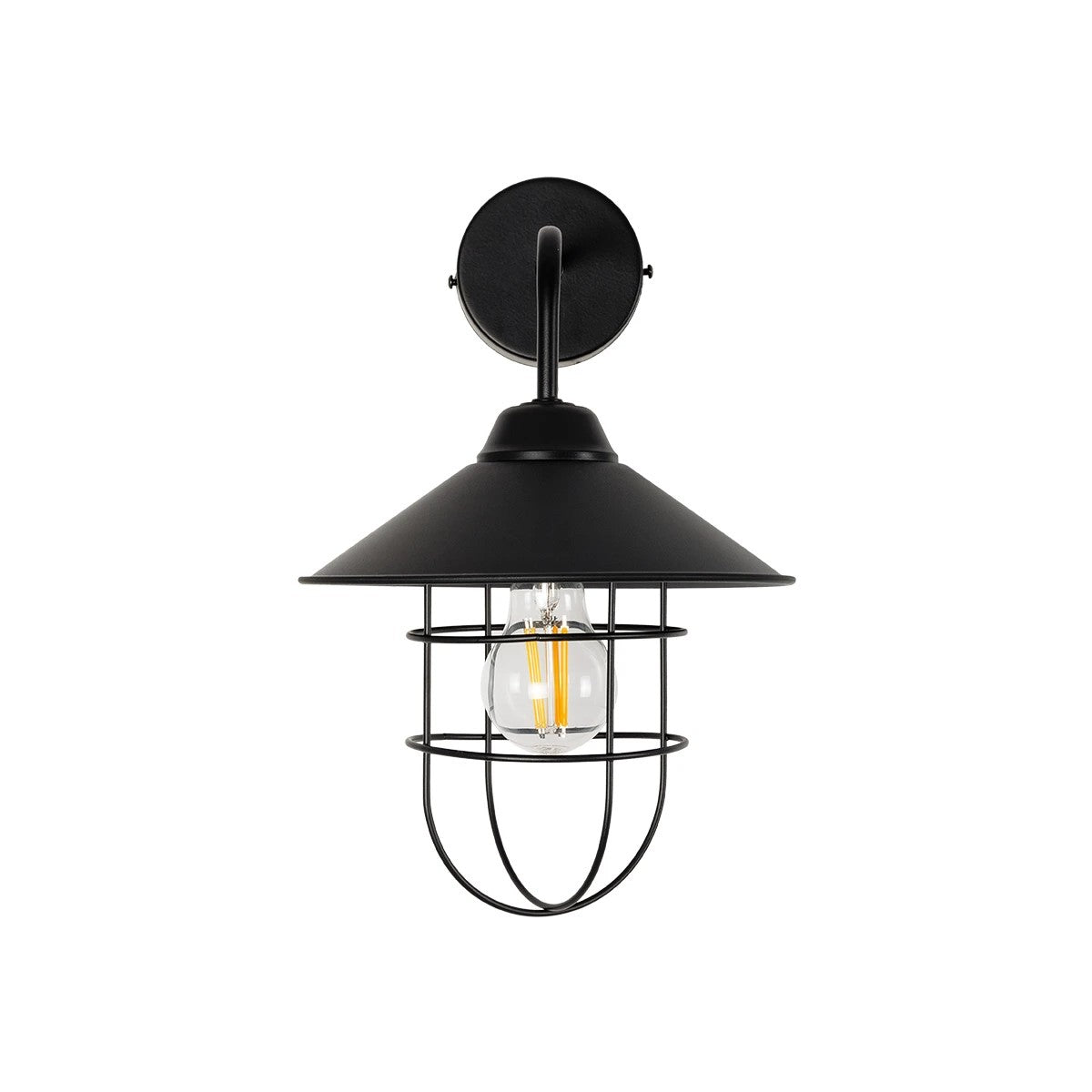 CAGE 203-0096 Vintage Επιτοίχιο Φωτιστικό Απλίκα Μονόφωτο 1 x E27 IP20 Μαύρο Πλαστικό - M22 x Π28 x Υ35