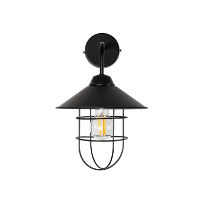 CAGE 203-0096 Vintage Επιτοίχιο Φωτιστικό Απλίκα Μονόφωτο 1 x E27 IP20 Μαύρο Πλαστικό - M22 x Π28 x Υ35