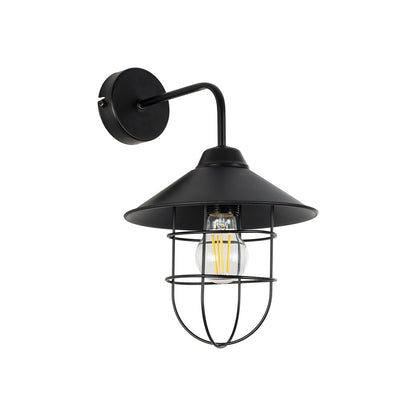 CAGE 203-0096 Vintage Επιτοίχιο Φωτιστικό Απλίκα Μονόφωτο 1 x E27 IP20 Μαύρο Πλαστικό - M22 x Π28 x Υ35