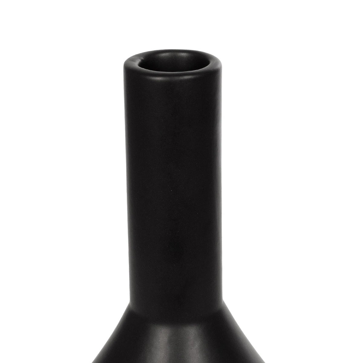 CANNOLI 21280 Διακοσμητικό Κεραμικό Βάζo Μαύρο Π13 x Μ13 x Υ20