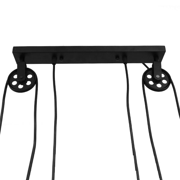 CARILO 01550 Vintage Industrial Κρεμαστό Φωτιστικό Οροφής Δίφωτο 2 x E27 Μαύρο Μεταλλικό με Ρυθμιζόμενη Ανάρτηση Μ72 x Π26 x Υ120cm
