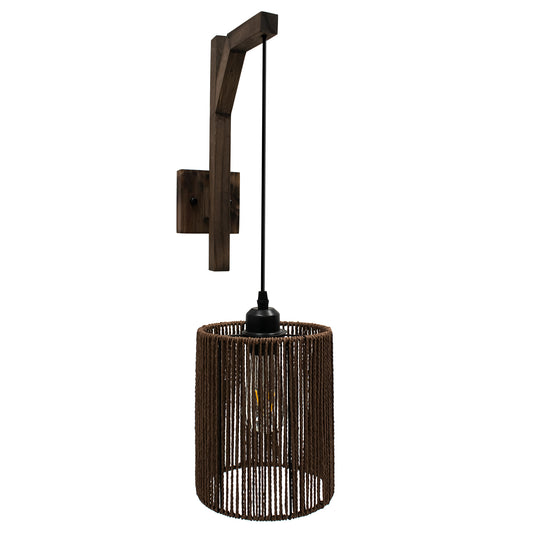CASTI 00887 Boho Φωτιστικό Τοίχου - Απλίκα με Ντουί 1 x E27 AC 220-240V IP20 - Καφέ - Μ18 x Π30 x Υ75