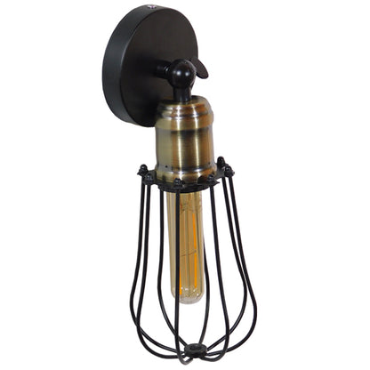 CATEL 01056 Vintage Φωτιστικό Τοίχου - Απλίκα με Ντουί 1 x E27 AC 220-240V IP20 - Μαύρο & Χρυσό - Μ12 x 15 x Υ32