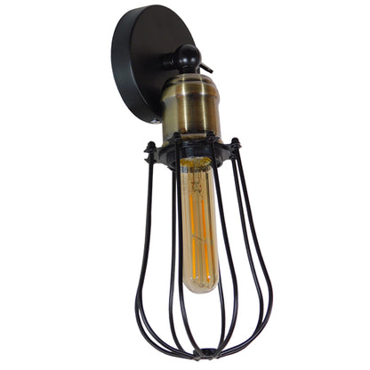 CATEL 01056 Vintage Φωτιστικό Τοίχου - Απλίκα με Ντουί 1 x E27 AC 220-240V IP20 - Μαύρο & Χρυσό - Μ12 x 15 x Υ32