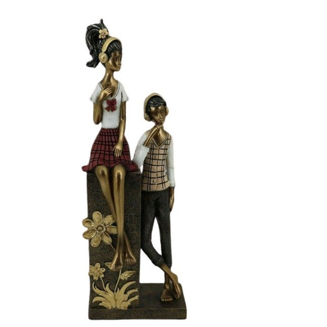 Διακοσμητικό Πολυεστερικό Ζευγάρι Ακούει Μουσική 12x10x35