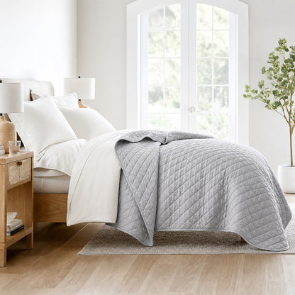Κουβερλί Υπέρδιπλο Ξενοδοχείου 100% Cοtton Grey