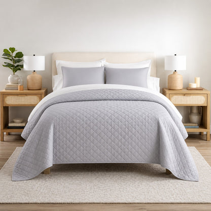 Κουβερλί Υπέρδιπλο Ξενοδοχείου 100% Cοtton Grey