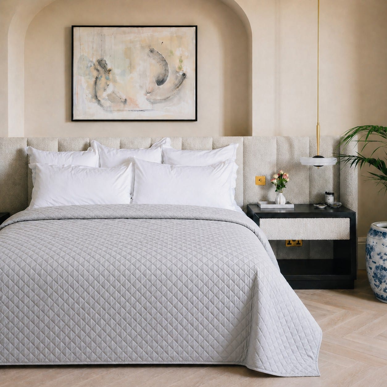 Κουβερλί Μονό Ξενοδοχείου Light Grey 160x220εκ