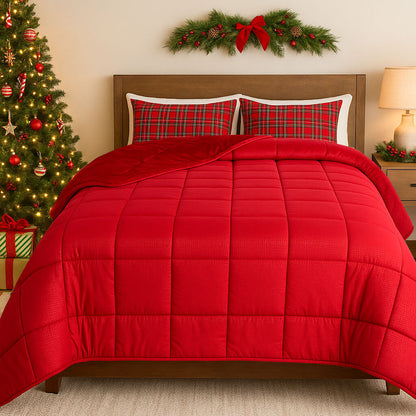 Χριστουγεννιάτικο Κουβερτοπάπλωμα Υπέρδιπλο 220x240εκ Wine