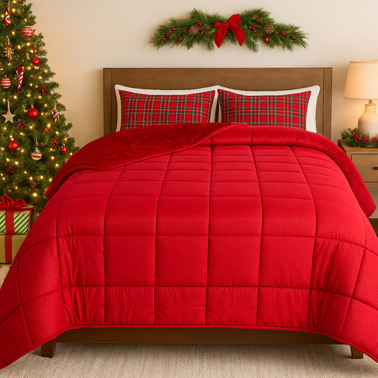 Χριστουγεννιάτικο Κουβερτοπάπλωμα Υπέρδιπλο 220x240εκ Wine