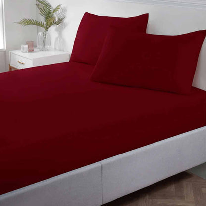 Σεντόνι με Λάστιχο 160x200+40εκ Red Wine