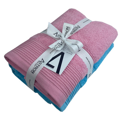 Πετσέτες Προσώπου Σετ 2 Τεμαχίων Pink Turquoise