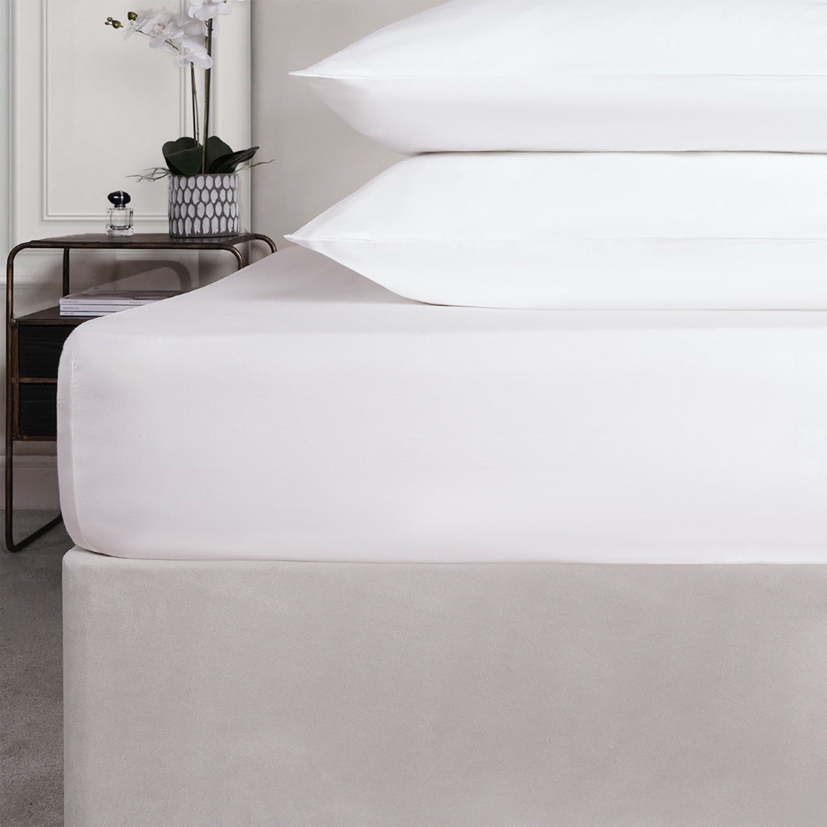 Σεντόνι Ξενοδοχείου με Λάστιχο 100x200+35εκ 52% Cotton 48% Polyester 144tc