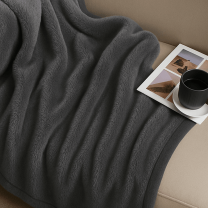 Κουβέρτα Βελουτέ Υπέρδιπλη Grey