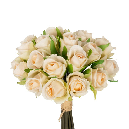 CHAMPAGNE ROSE BOUQUET 21305 Τεχνητό Διακοσμητικό Μπουκέτο Τριαντάφυλλα Ροζ Y24cm