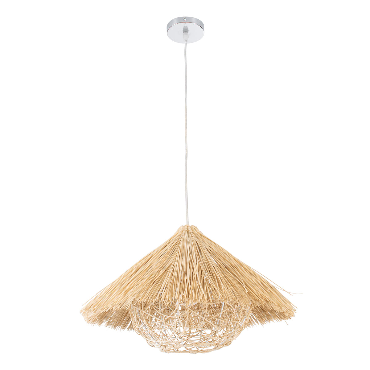 CHEOPE 01599 Boho Κρεμαστό Φωτιστικό Οροφής με Ντουί 1 x E27 AC 220-240V IP20 - Μπεζ - Μ45 x Π45 x Υ35