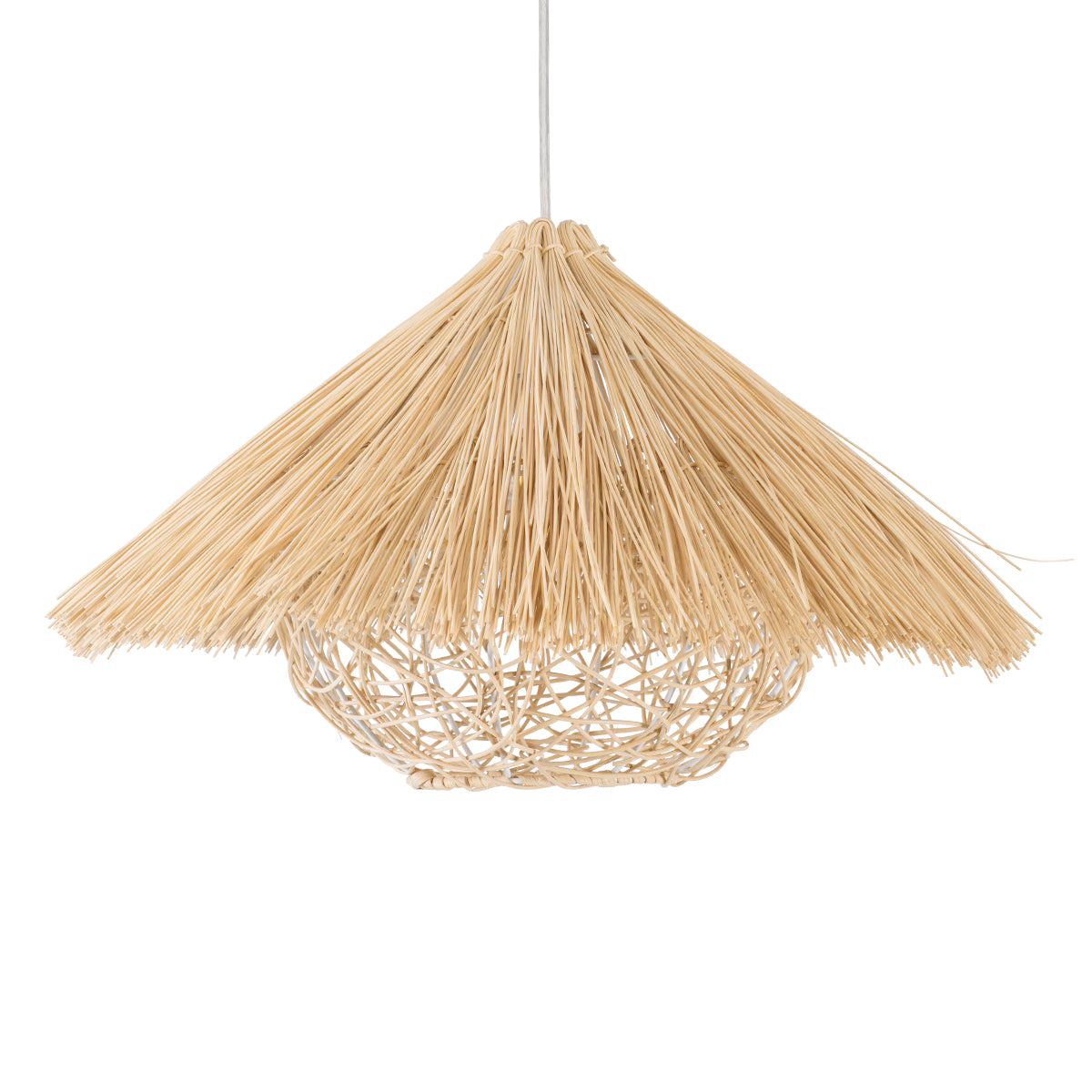 CHEOPE 01599 Boho Κρεμαστό Φωτιστικό Οροφής με Ντουί 1 x E27 AC 220-240V IP20 - Μπεζ - Μ45 x Π45 x Υ35