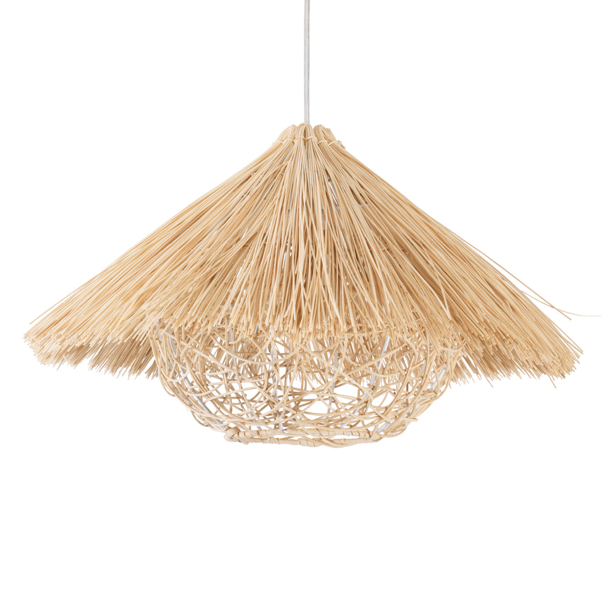 CHEOPE 01599 Boho Κρεμαστό Φωτιστικό Οροφής με Ντουί 1 x E27 AC 220-240V IP20 - Μπεζ - Μ45 x Π45 x Υ35