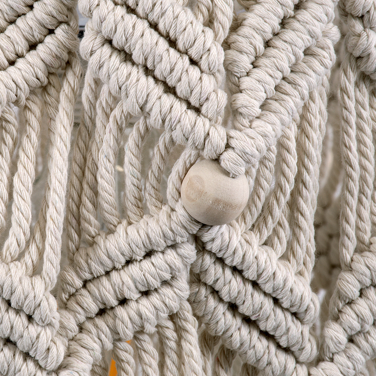 CONGO 36206 Boho - Μακραμέ - Macrame Κρεμαστό Φωτιστικό Οροφής Μονόφωτο 1 x E27 Πλεκτό Χειροποίητο Μπεζ Υφασμάτινο με Σχοινί Φ30 x Υ50cm