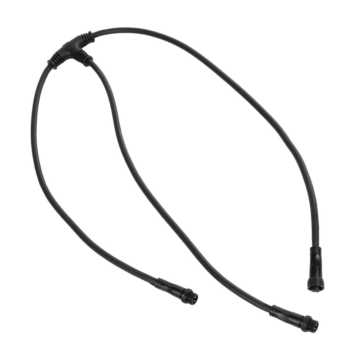 CONNECTOR 60957 5 Pin Καλώδιο/Επέκταση Τ 1 Μέτρου με Είσοδο 1 x Αρσενικό Βύσμα & Έξοδο 2 x Θηλυκά Βύσματα Αδιάβροχο IP68 - Μαύρο - Μ100 x Π52 x Υ2