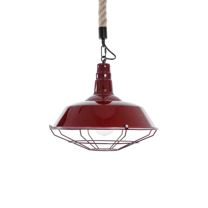 CRANE 01410 Vintage Κρεμαστό Φωτιστικό Οροφής με Ντουί 1 x E27 AC 220-240V IP20 - Κόκκινο & Μπεζ - Μ36 x Π36 x Υ31