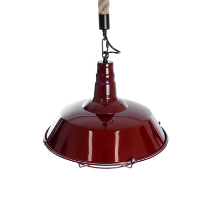 CRANE 01410 Vintage Κρεμαστό Φωτιστικό Οροφής με Ντουί 1 x E27 AC 220-240V IP20 - Κόκκινο & Μπεζ - Μ36 x Π36 x Υ31