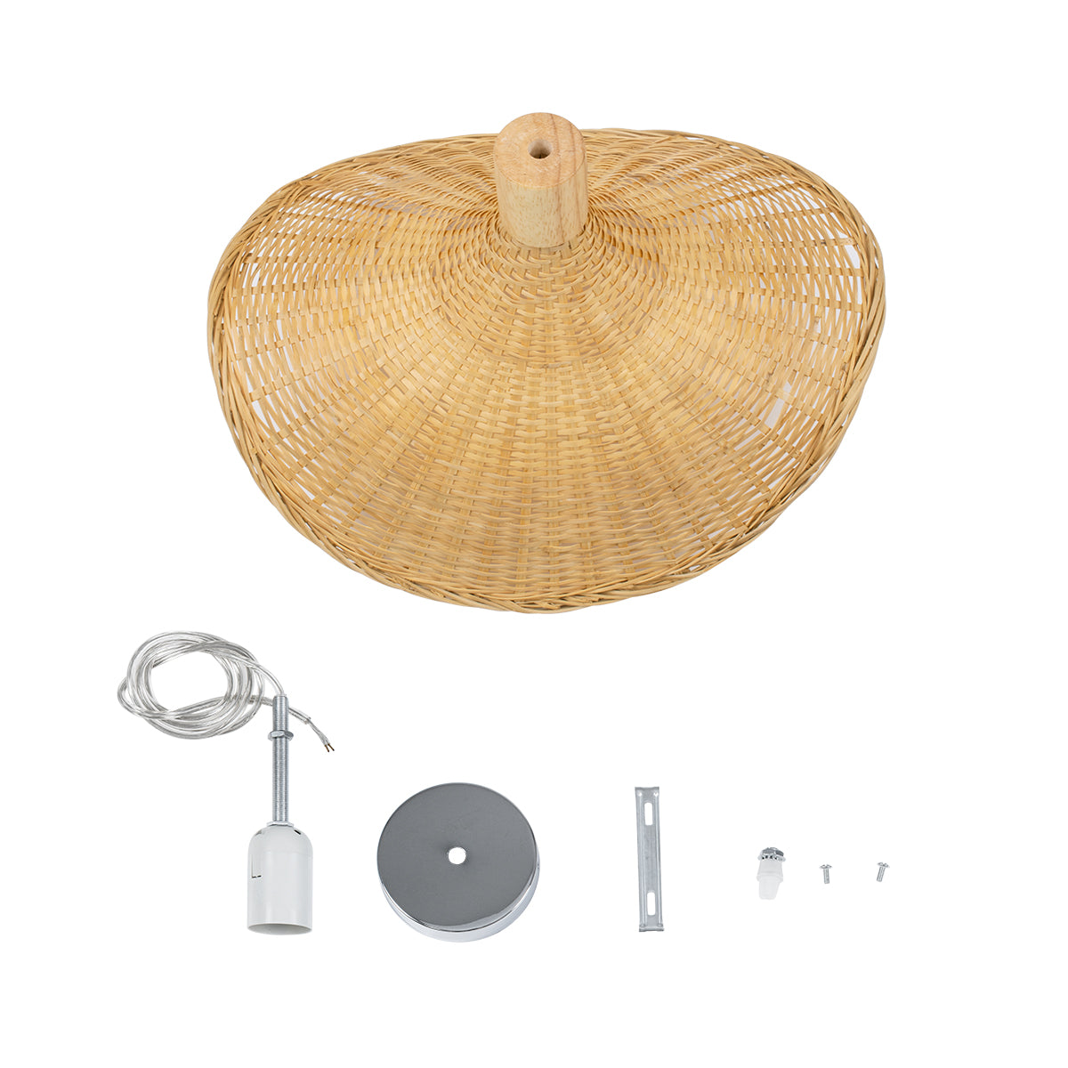 CUBA 01715 Boho Κρεμαστό Φωτιστικό Οροφής με Ντουί 1 x E27 AC 220-240V IP20 - Μπεζ - Μ33 x Π33 x Υ25