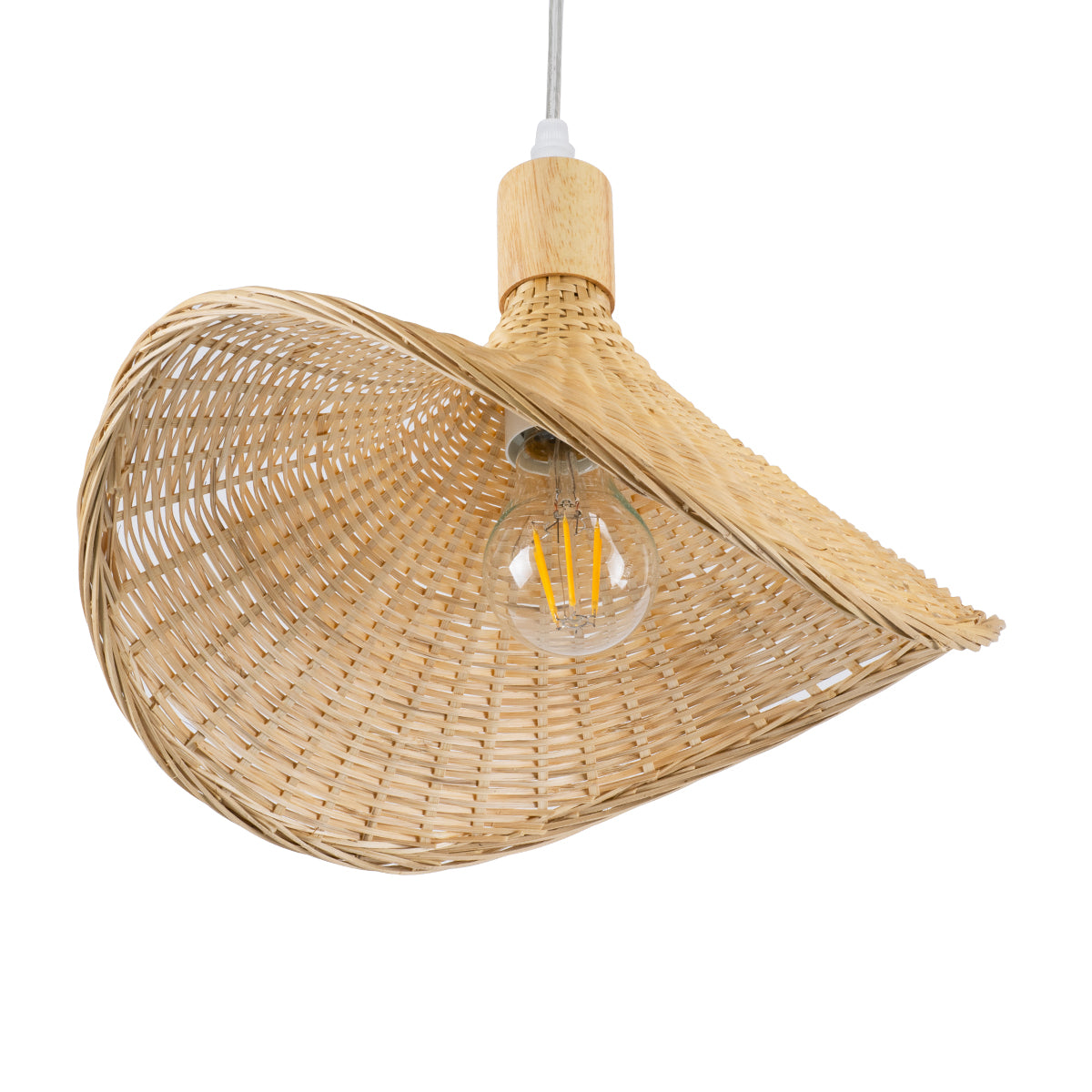 CUBA 01715 Boho Κρεμαστό Φωτιστικό Οροφής με Ντουί 1 x E27 AC 220-240V IP20 - Μπεζ - Μ33 x Π33 x Υ25