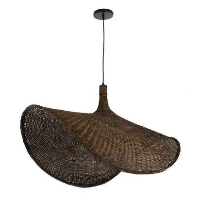 CUBA 01768 Boho Κρεμαστό Φωτιστικό Οροφής με Ντουί 1 x E27 AC 220-240V IP20 - Καφέ - Μ80 x Π80 x Υ49