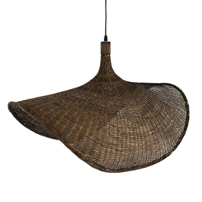 CUBA 01768 Boho Κρεμαστό Φωτιστικό Οροφής με Ντουί 1 x E27 AC 220-240V IP20 - Καφέ - Μ80 x Π80 x Υ49