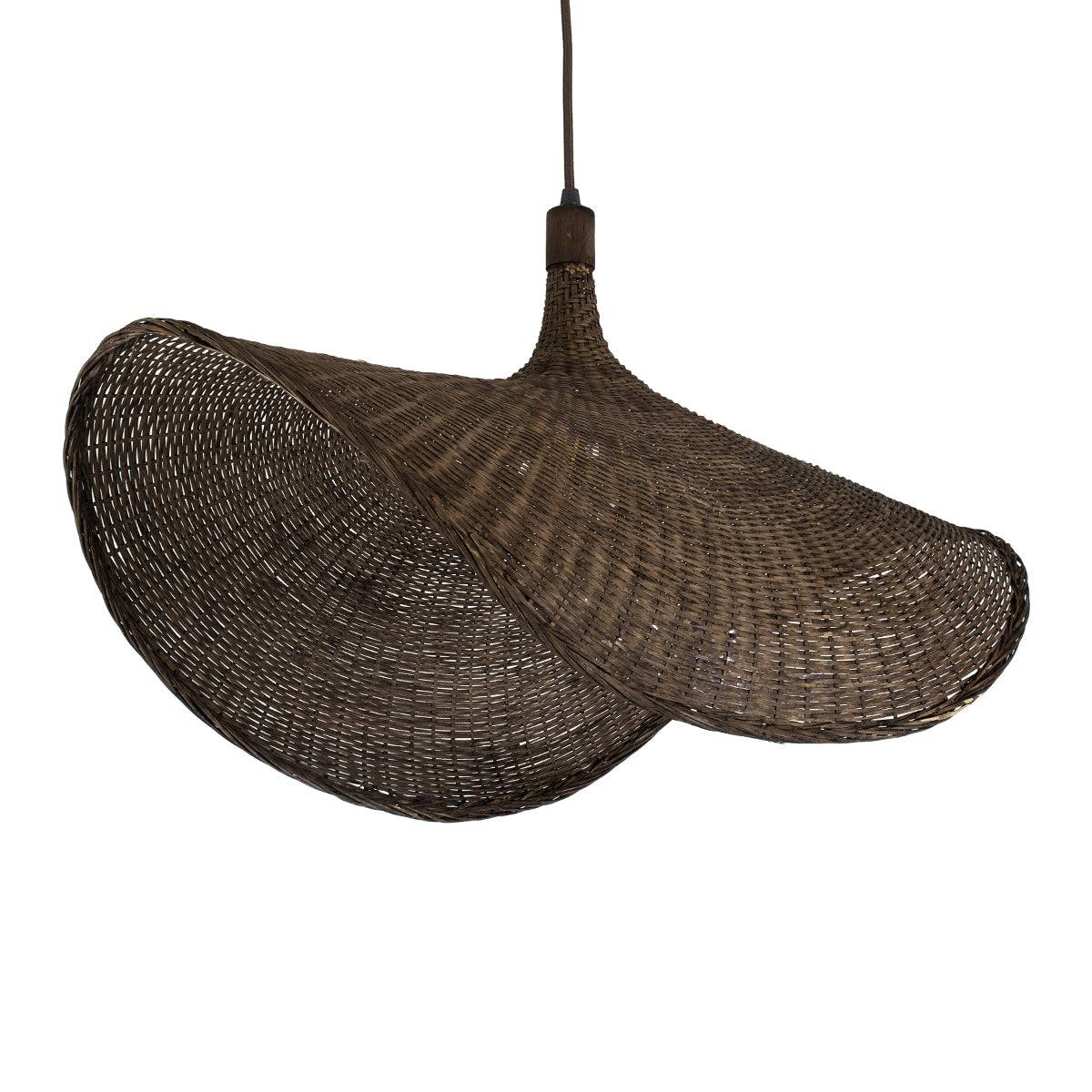 CUBA 01768 Boho Κρεμαστό Φωτιστικό Οροφής με Ντουί 1 x E27 AC 220-240V IP20 - Καφέ - Μ80 x Π80 x Υ49