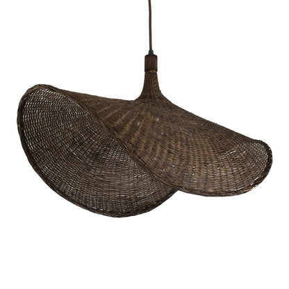 CUBA 01768 Boho Κρεμαστό Φωτιστικό Οροφής με Ντουί 1 x E27 AC 220-240V IP20 - Καφέ - Μ80 x Π80 x Υ49