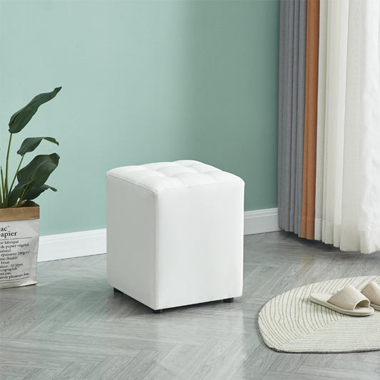 CUBE WHITE PU ΣΚΑΜΠΟ 35x35x42