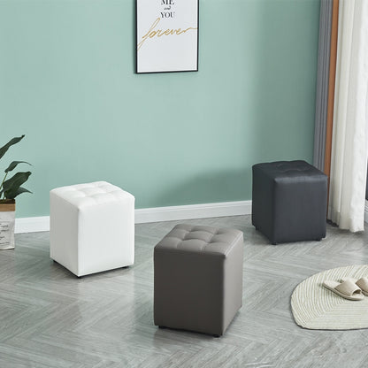 CUBE WHITE PU ΣΚΑΜΠΟ 35x35x42