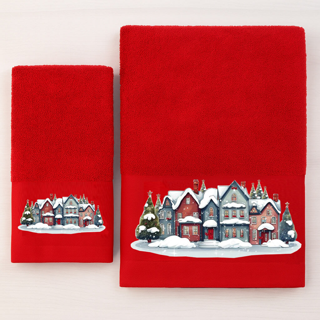 Χριστουγεννιάτικες Πετσέτες (Σετ 2 Τεμ.) Christmas Houses