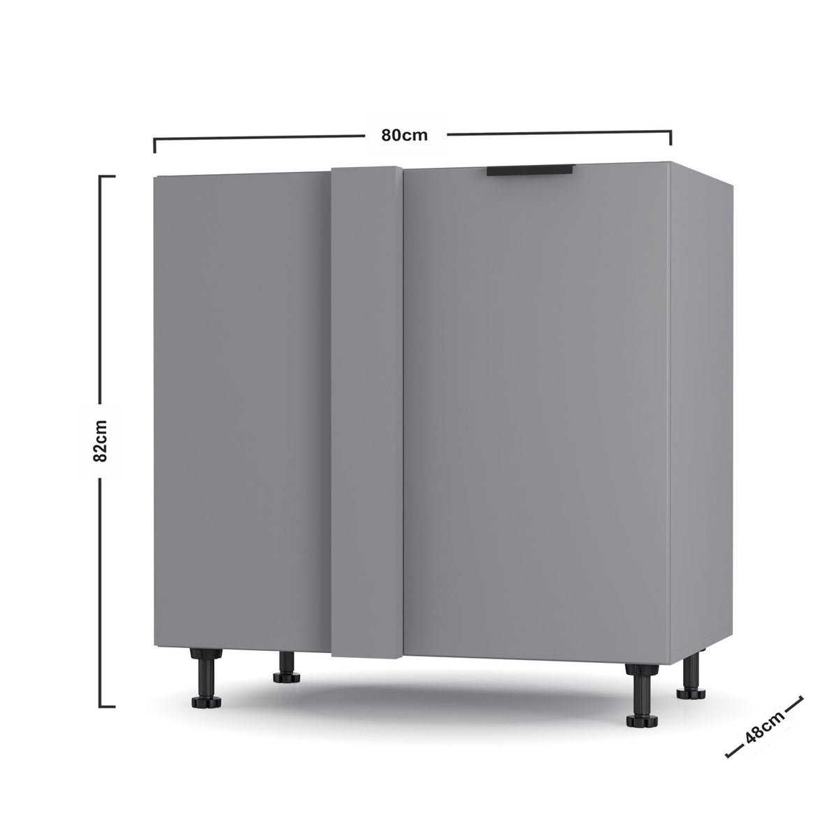 Craft Κάτω Γωνιακό Ντουλάπι Γραφίτη 100x48x82